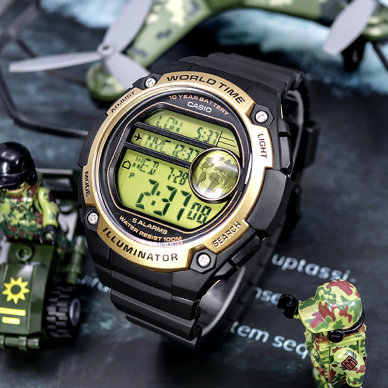 카시오 남성 군인 디지털 손목 시계  AE-3000W-9A